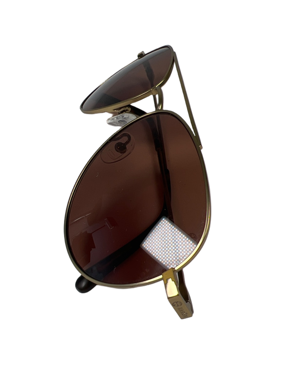 Karun Unisex Gold Tone Aviator Tortoise Sustainable Sunglasses W/ Case image 3