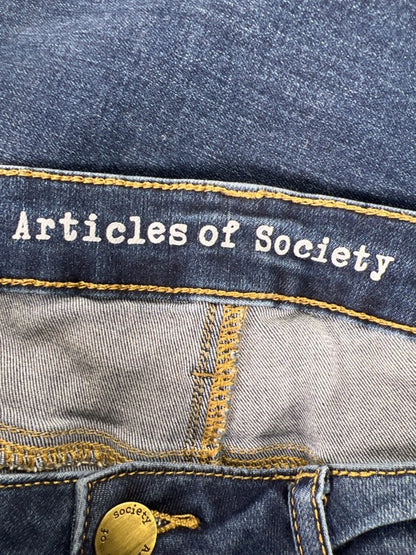 Articles of Society Women's Medium Wash Ripped Distressed Skinny Jeans - 30 image 3