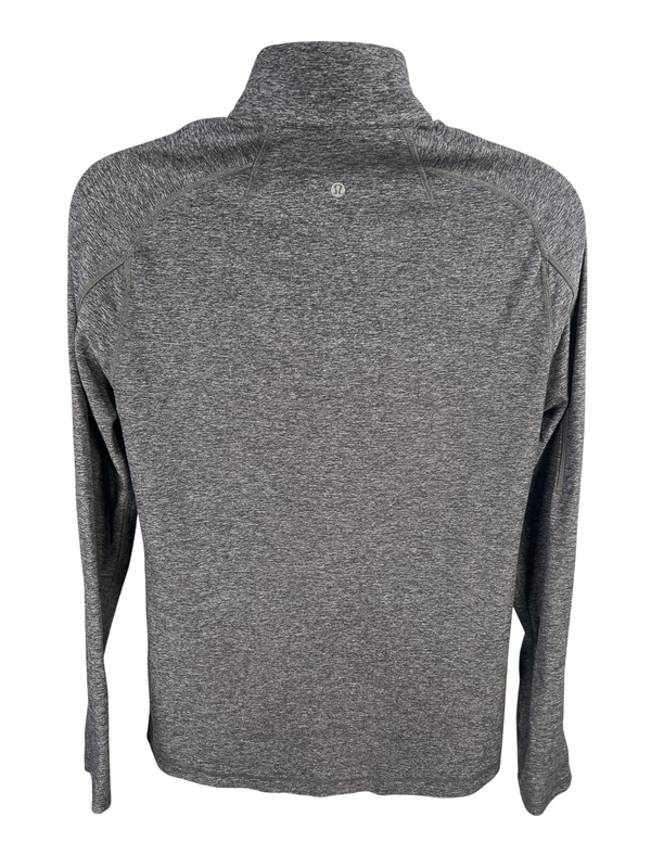 Lululemon Men's Gray Heathered Surge Warm 1/2 Zip Athletic Pullover Shirt - S image 2