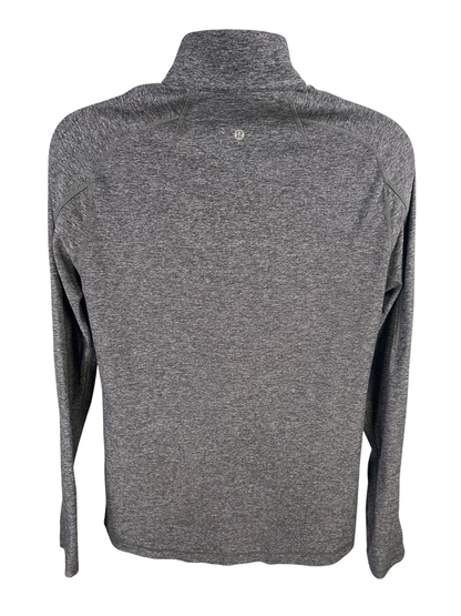 Lululemon Men's Gray Heathered Surge Warm 1/2 Zip Athletic Pullover Shirt - S image 2