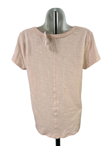 Loft Women's Pink Metallic Scoop Neck Short Sleeve Tee Shirt - XS image 2