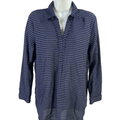 J.Jill Women’s Blue Long Sleeve V-Neck Pullover Blouse - L Petite