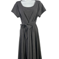 Torrid Women's Gray Jersey Knit Tie Waist Skater Dress - 0 Plus