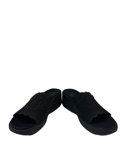 Skechers Women's Black Martha Stewart Pier Wedge Rhinestone Slide On Sandals - 8 image 6