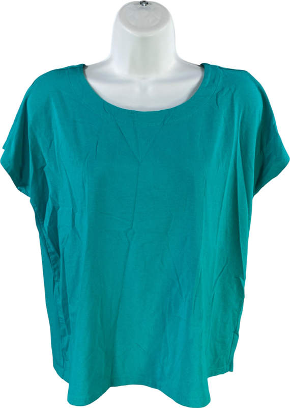 J.Jill Women’s Blue Scoop Neck Cap Sleeve T-Shirt - XS Petite