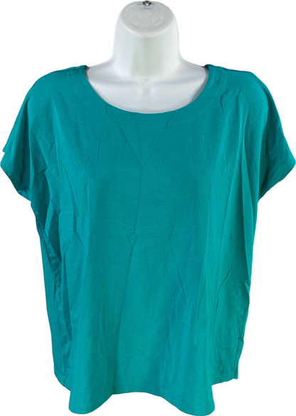 J.Jill Women’s Blue Scoop Neck Cap Sleeve T-Shirt - XS Petite