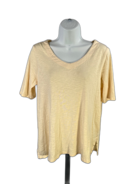 J.Jill Women's Yellow Elbow Sleeve Pima-Slub T-Shirt - S Petite
