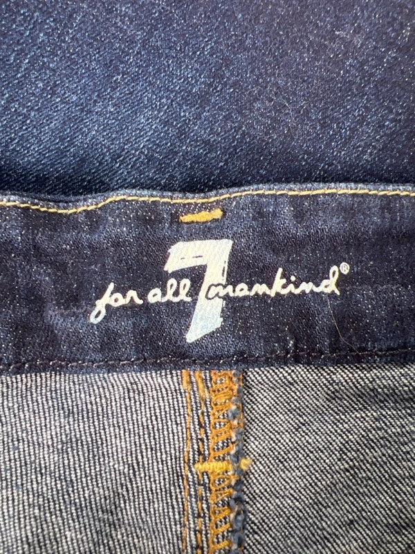 7 For All Mankind Women's Dark Wash Distressed Short Denim Jean Skirt - 26 image 3