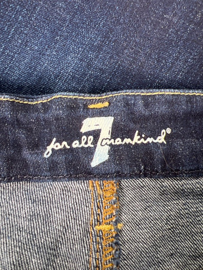 7 For All Mankind Women's Dark Wash Distressed Short Denim Jean Skirt - 26 image 3