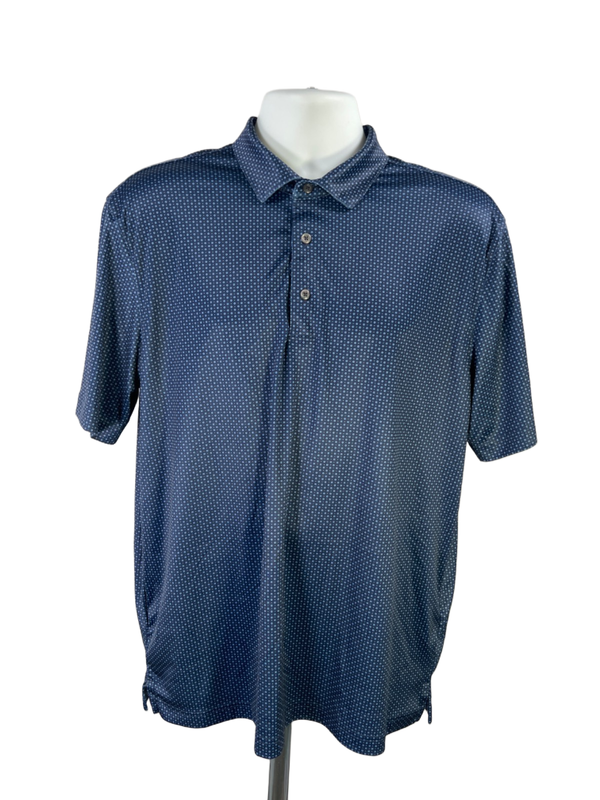 Greg Norman Men's Navy Blue Short Sleeve Golf Polo Shirt - L
