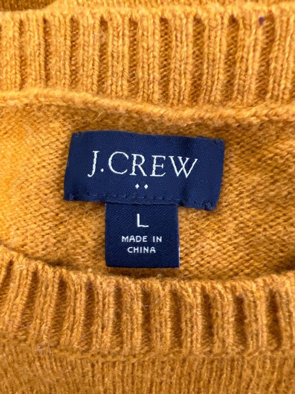 J Crew Women's Yellow Wool Blend Long Sleeve Crewneck Sweater - L image 3