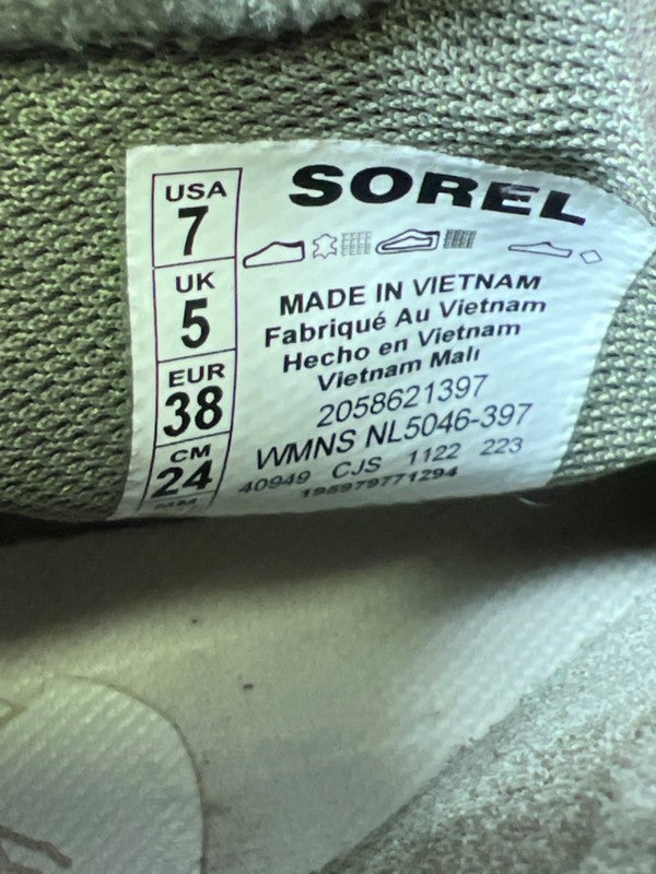 Sorel Women's Green Suede Corduroy Ona 503 Lace Up Ankle Hiking Boots - 7 image 7