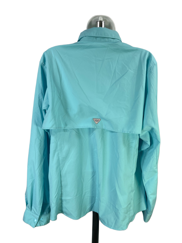 Columbia Women's Blue PFG Tamiami Vented Long Sleeve Button Up Shirt - 1X Plus image 2