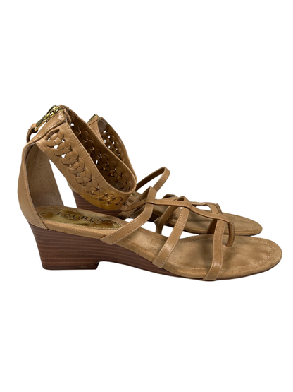 Lauren Ralph Lauren Women's Beige/Tan Leather Meira Small Wedge Sandals - 8.5