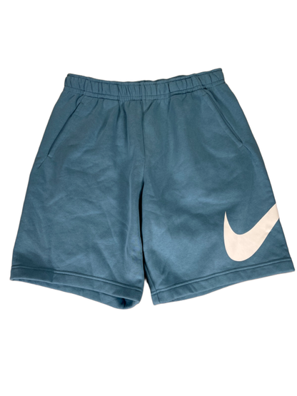 Nike Men's Blue Club Graphic Logo Fleece Streetwear Shorts - M