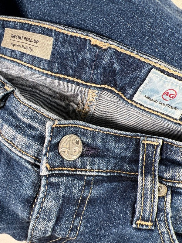 Adriano Goldschmied Women's Medium Wash Cigarette Slit Roll Up Jeans - 27 image 3
