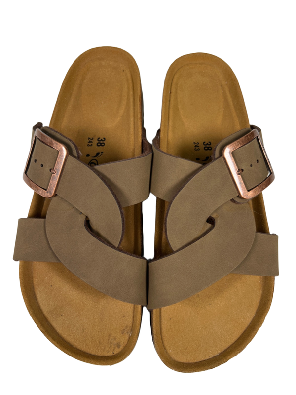 Aerothotic Women's Brown Suede Kai Cork Recovery Adjustable Sandals - 38/US 8 image 3