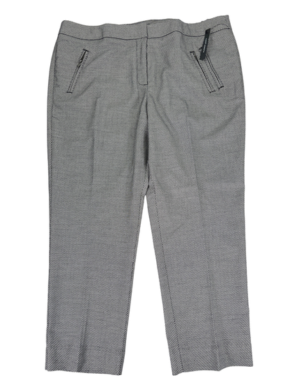 Worthington Women's Black/White Geometric Slim Fit Cropped Dress Pants - 16