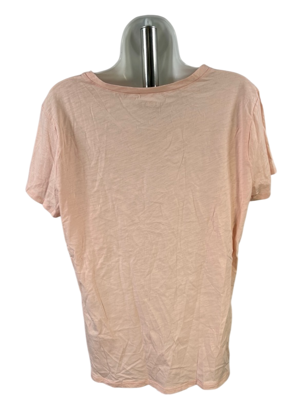 LOFT Women's Pink Graphic Short Sleeve T-Shirt - L image 2