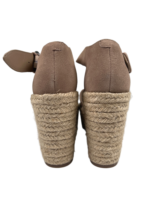 Marc Fisher Women's Tan Alita Suede Espadrille Platform Wedge Sandals - 7 image 4