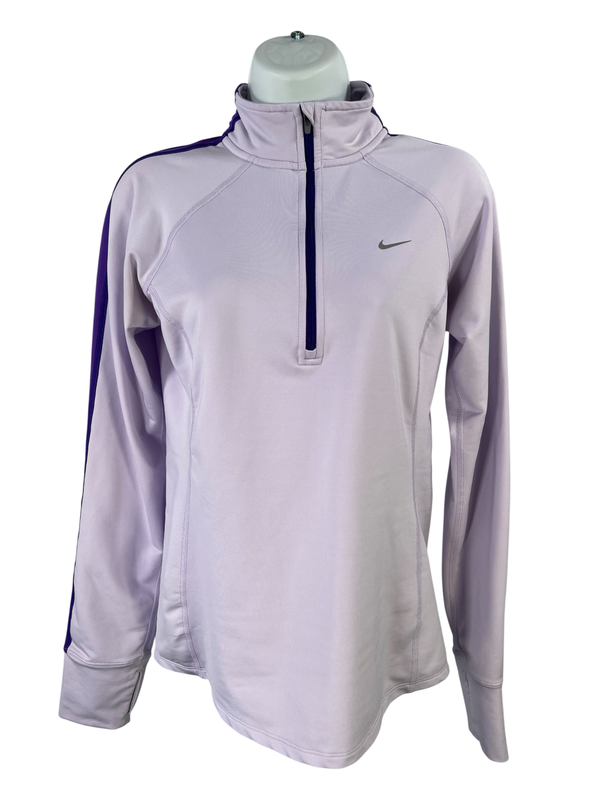 Nike Women's Purple 1/4 Zip Long Sleeve Running Shirt - S