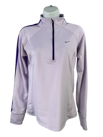 Nike Women's Purple 1/4 Zip Long Sleeve Running Shirt - S