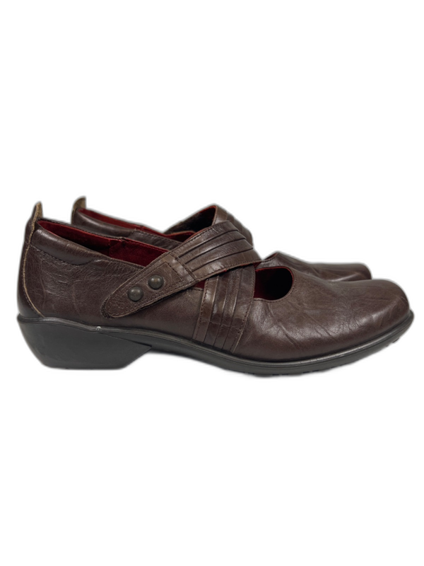 Romika Women's Brown Leather Mary Jane Comfort Walking Shoes - 42/US 11