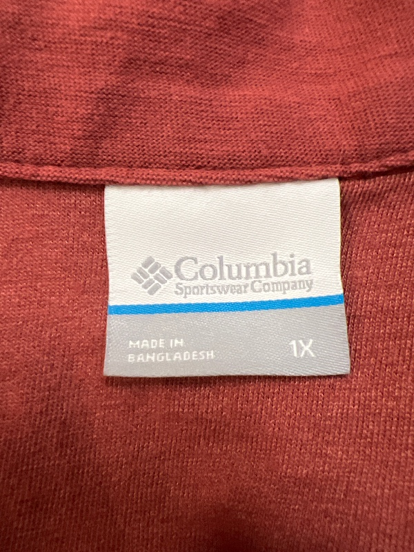 Columbia Women's Orange/Red Long Sleeve V-Neck Henley Shirt - Plus 1X image 3