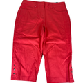 White House Black Market Women's Pink Snap Hem Crop Pants - 4