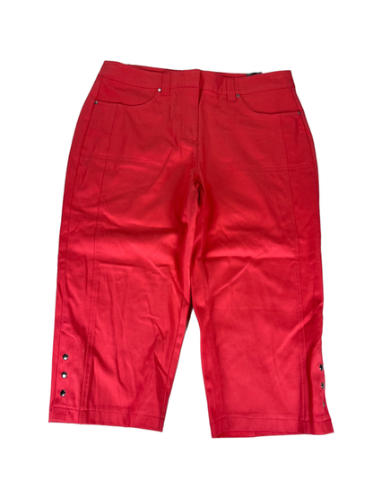 White House Black Market Women's Pink Snap Hem Crop Pants - 4