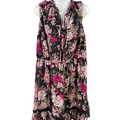 Lane Bryant Women's Black/Purple Floral Sleeveless Midi Dress - 16