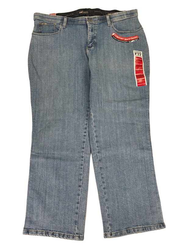 Lee Women's Light Wash Custom Fit Comfort Waist Jeans - 18W Plus Petite