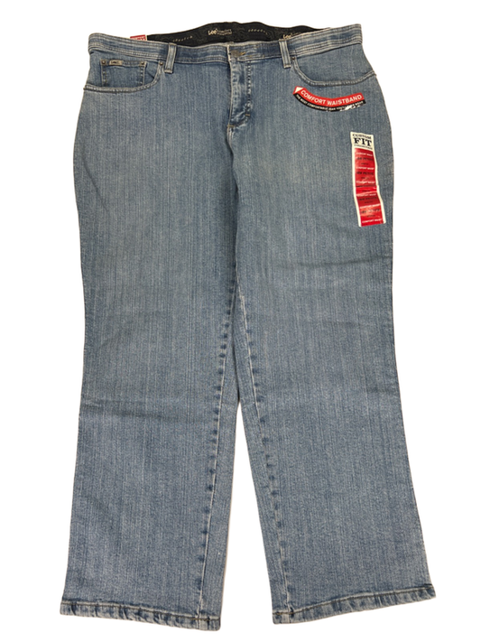 Lee Women's Light Wash Custom Fit Comfort Waist Jeans - 18W Plus Petite