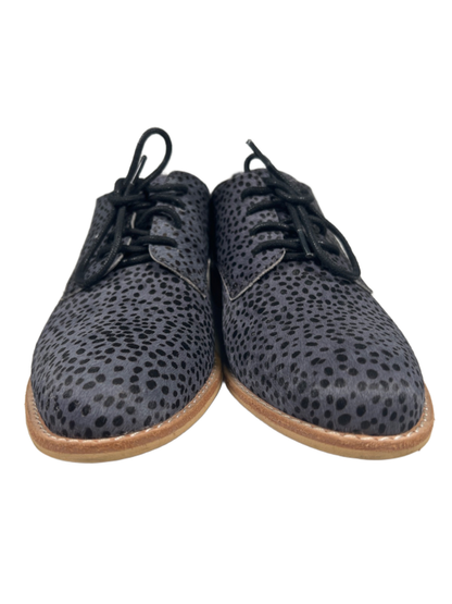 All Black Women's Gray Spotted Sleek Fur Ox Lace Up Oxford Shoes - 37.5/US 7 image 3