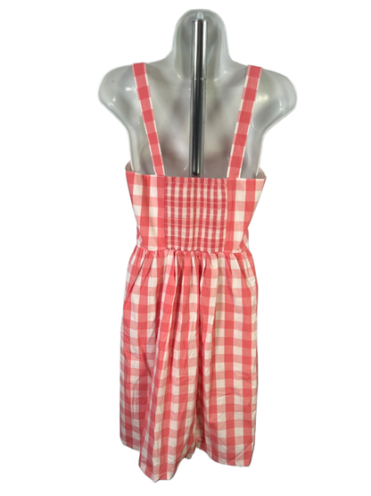 J By J Crew Women's Red Gingham Smocked Back Sleeveless Mini Dress - XS image 2