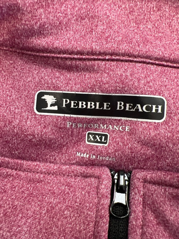 Pebbled Beach Performance Men’s Pink 1/4 Zip Pullover Sweatshirt - XXL image 3