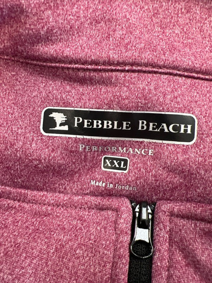 Pebbled Beach Performance Men’s Pink 1/4 Zip Pullover Sweatshirt - XXL image 3