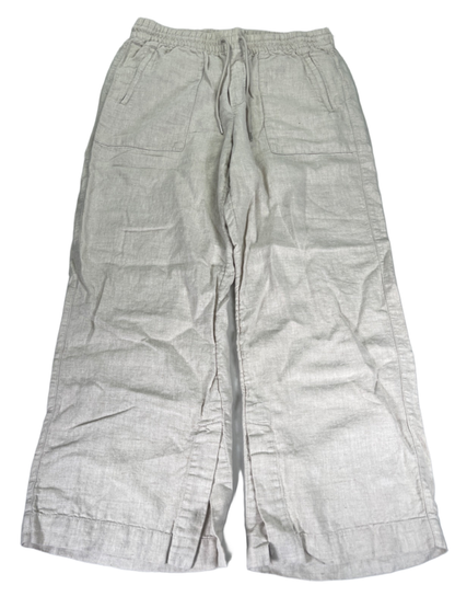 Athleta Women's Beige High Rise Linen Retreat Wide Leg Pants - L