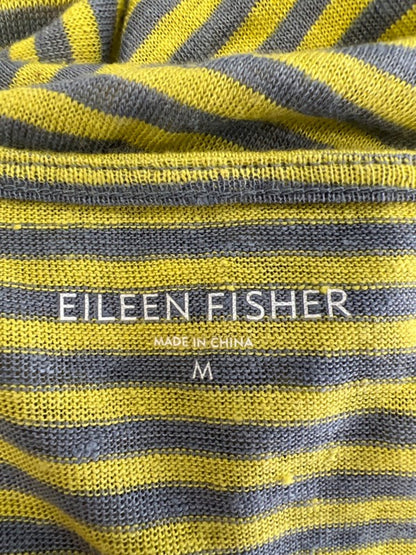 Eileen Fisher Women's Yellow/Gray Striped Linen Sleeveless Maxi Tank Dress - M image 3