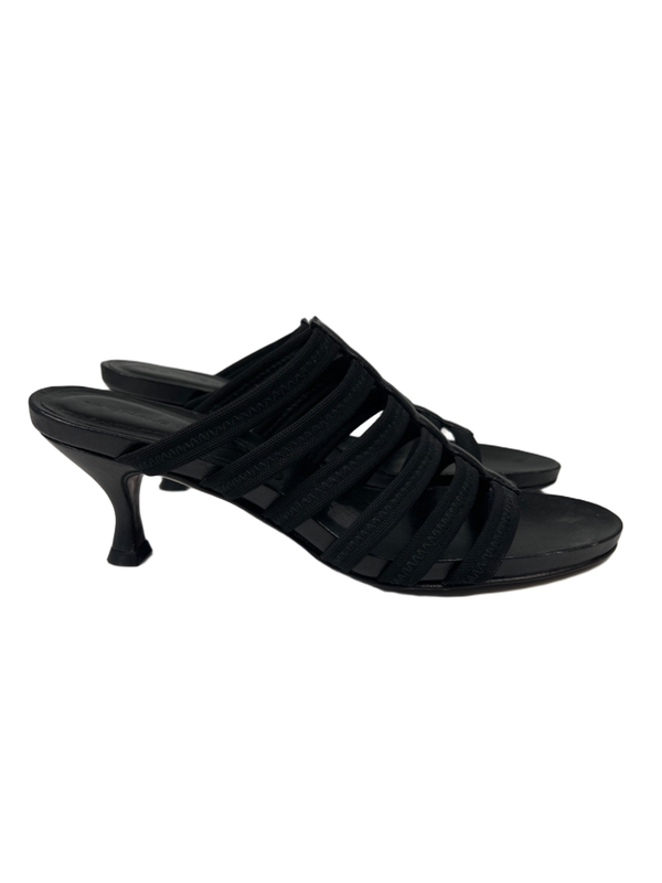 Donald J Pliner Women's Black Strappy Josee Kitten Heel Sandals - 8.5