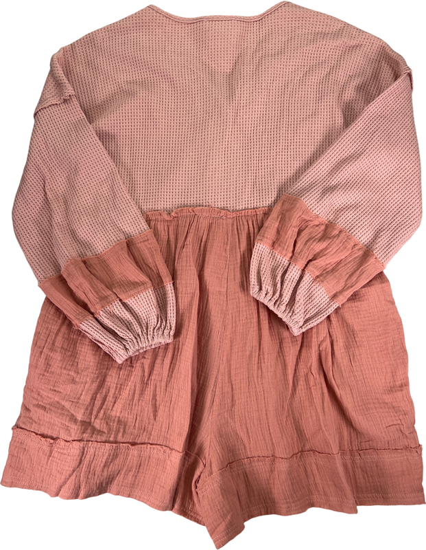 Fantastic Fawn Women’s Pink Waffle Knit Tunic Sweater - M image 2