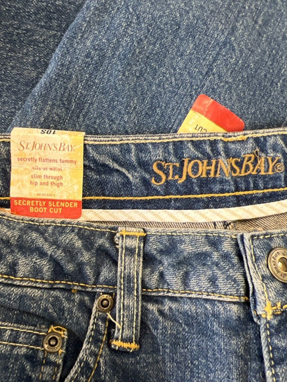 St John's Bay Women's Medium Wash Secretly Slender Bootcut Jeans - 10 Short image 3