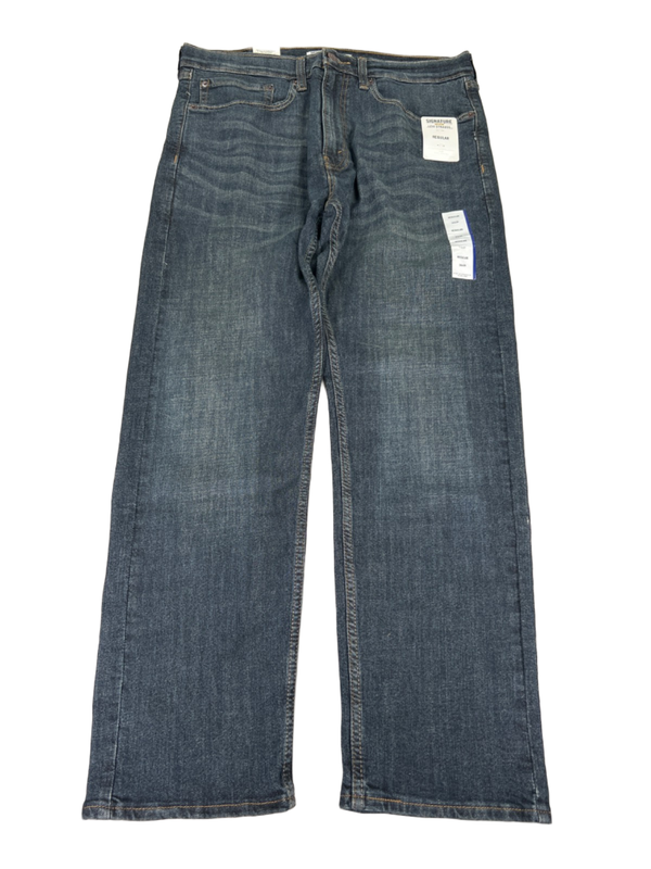 Levi's Men's Dark Wash Signature Gold Regular Flex Denim Jeans - 34x29