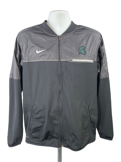 Nike Men's Black Dri-FIt Michigan State Full Zip Active Jacket - M