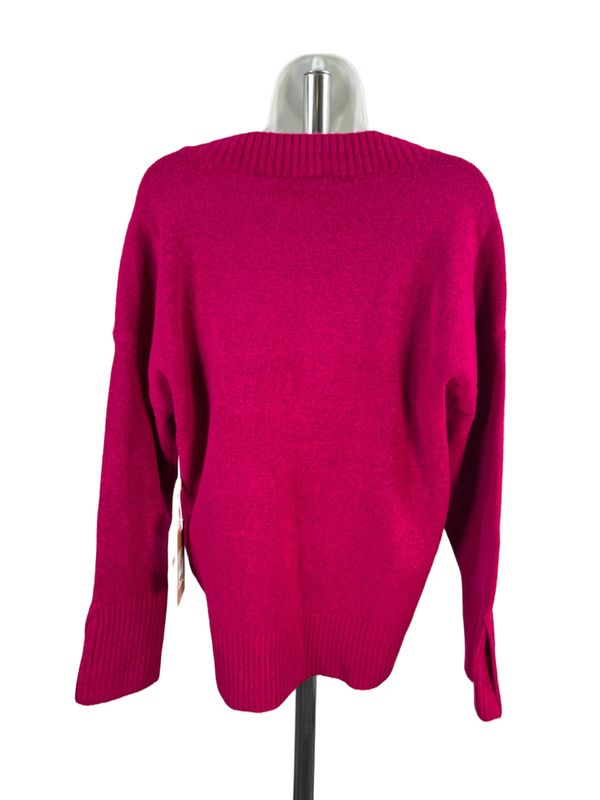 Cyrus Women's Pink V Neck Long Sleeve Sweater - S image 2