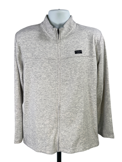 Travis Mathew Men's Gray Long Sleeve Cash Out Full Zip Golf Jacket - M