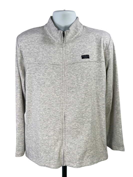 Travis Mathew Men's Gray Long Sleeve Cash Out Full Zip Golf Jacket - M