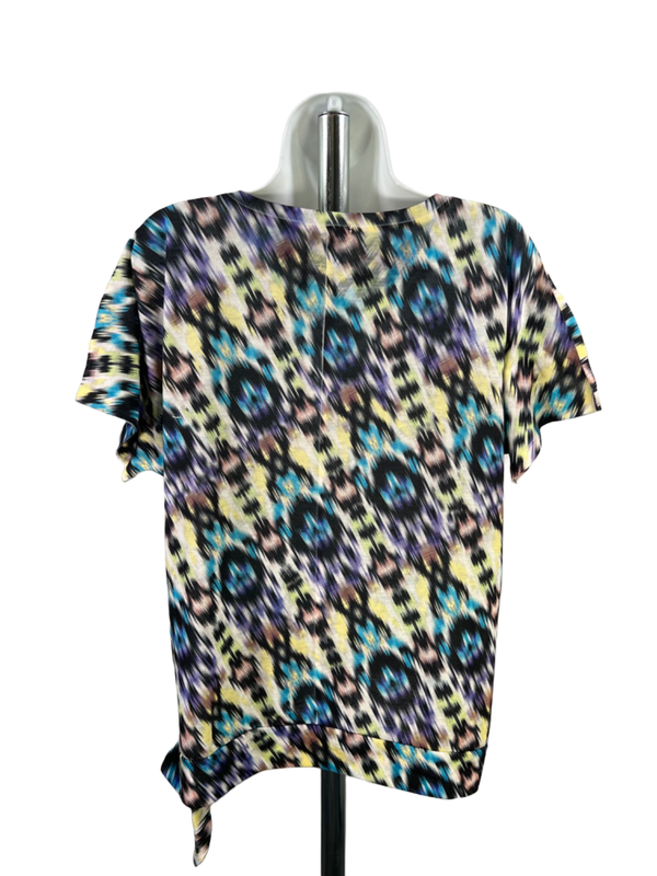 Chico's Women's Multicolor Embellished V Neck Short Sleeve Shirt - 2/US L image 2