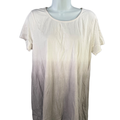 Pure J Jill Women's White/Gray Gradient Elliptical Short Sleeve Shirt - L Tall