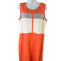 Evolution by Cyrus Women's Peach Orange Sleeveless Shift Dress - L